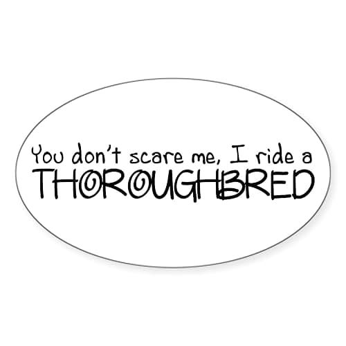CafePress Thoroughbred Oval Bumper Sticker Car Decal - Image 1