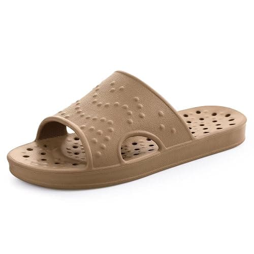 shevalues Shower Shoes for Women Men with Arch Support Quick Drying Pool Slides Lightweight Beach Sandals with Drain Holes - Image 1