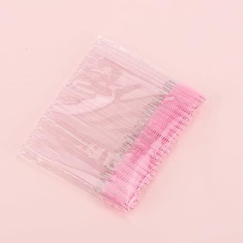 Tbestmax 50 Pcs Disposable Mascara Wands, Crystal Eyebrow Spoolies Brush for Eyelash Extensions, Pink Eye Lash and Makeup Brush thumbnail 7