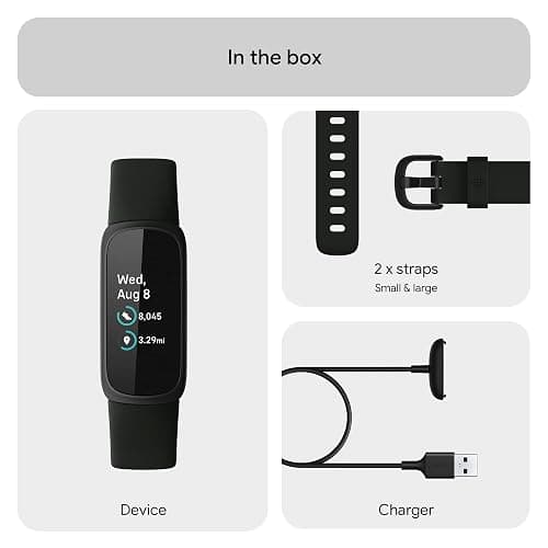 Google Fitbit Inspire 3 Health and Fitness Tracker with Stress Management, Workout Intensity, Sleep Tracking, 24/7 Heart Rate and More, Midnight Zen/black, One Size (S and L Bands Included) - Black/Midnight Zen thumbnail 7
