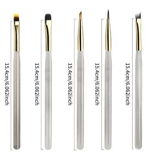 DAIXIANGER 5Pcs Multi-Functional Nail Art Brushes Set, Professional French Tip Brush & Liner Brushes for Gel Polish, DIY Manicure Tools for Ombre, Clean Up & Nail Design thumbnail 3