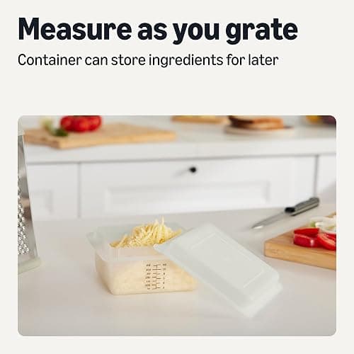 Amazon Basics 4-Sided Cheese Grater with Measurement Container, Stainless Steel, Dishwasher-Safe thumbnail 4