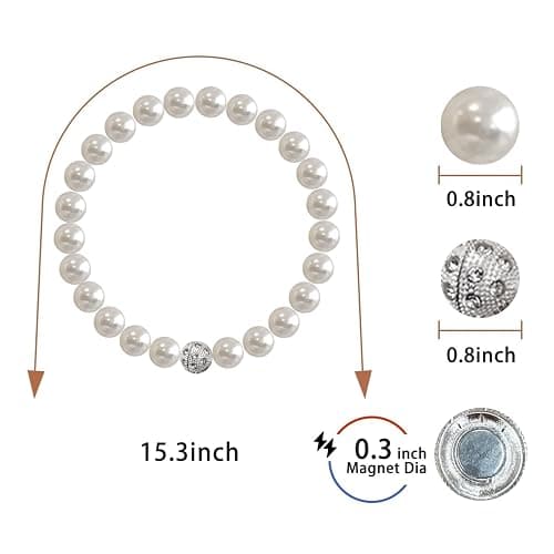 Magnetic Curtain Tiebacks, Curtain Holders for Bedroom Decor, 2 Pack Pearl Curtain Tiebacks for Home, Office, Window Decoration(White) thumbnail 4