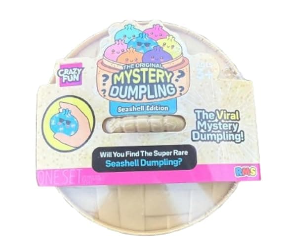 Crazy Fun Mystery Dumpling Squishy Toy 3.5 inch Diameter (Seashell Mystery), 1 Mystery Dumpling - Image 1