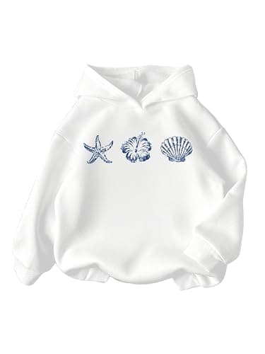 WDIRARA Girl's Graphic Hoodie Long Sleeve Hooded Sweatshirt Cute Pullover Tops - Image 1