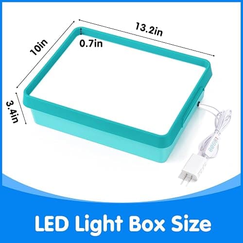 Odoorgames Young Explorers Light Table – Light Up Table for Toddlers, Light Box for Home & Classroom Learning Activities - Cyan thumbnail 2