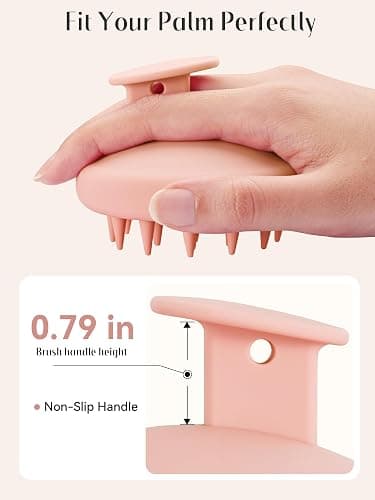 HEETA Scalp Massager Hair Growth, Scalp Scrubber Exfoliator with Soft Bristles, Integrated Silicone Design for Dandruff Removal & Relax, Shampoo Brush Fit Wet Dry Hair Use, New Pink thumbnail 3