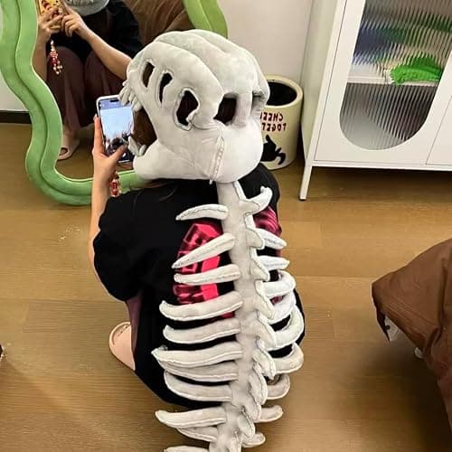 YLBUH Spinosaurus Plush Dino Outfit, Outfit Halloween Fun Dinosaur Skeleton Plush Costume with Spine Extension for Parties thumbnail 2