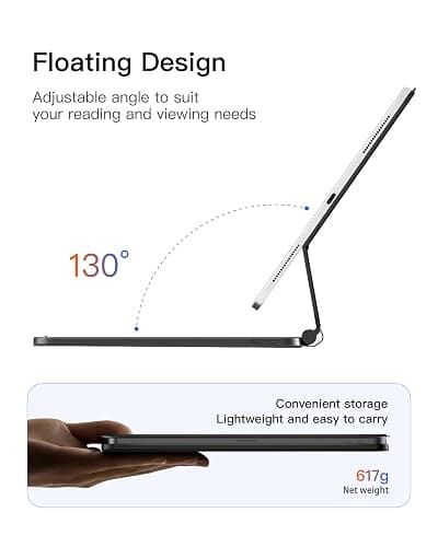 Inateck Magnetic Keyboard Case for iPad 10th Generation 10.9 inch/11th Generation 2025 A16 11 inch, Floating Stand, 7-Colour Backlight, with Trackpad, KB09119-10 thumbnail 3