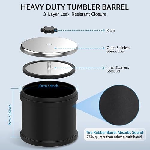 Acmeenjoy Rock Tumbler Kit Barrel Stone Polishing Machine with 9-Speed Motor & 9-Day Timer, Rock Polisher Machine for Kids & Adults, Includes Gemstones, Grits and DIY Tools thumbnail 4