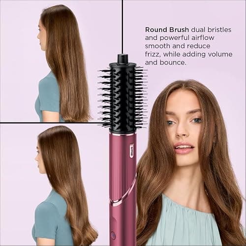 Shark FlexStyle Air Styling & Drying System, Powerful Hair Dryer Brush & Multi-Styler with Auto-Wrap Curlers, Diffuser, Paddle Brush, Round Brush, Concentrator Attachment, Black Cherry, HD457CR thumbnail 5
