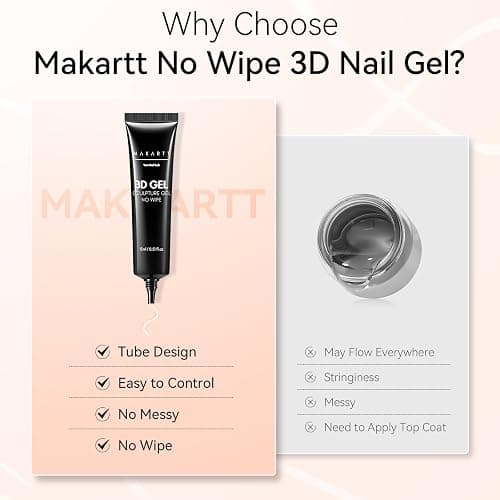Makartt 3D Gel Nail Art: 2 Pcs 15g Nail Sculpting DIY No Wipe 3D Molding Gel for Nails Decoration, Manicure Sculpture Nails thumbnail 4