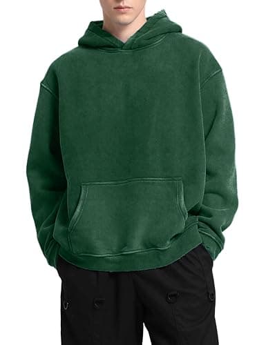 FAIABLE Mens Hoodies Oversized Unisex Acid Wash Hoodie Heavyweight Fleece Vintage Cotton Sweatshirt Men Women Streetwear thumbnail 2