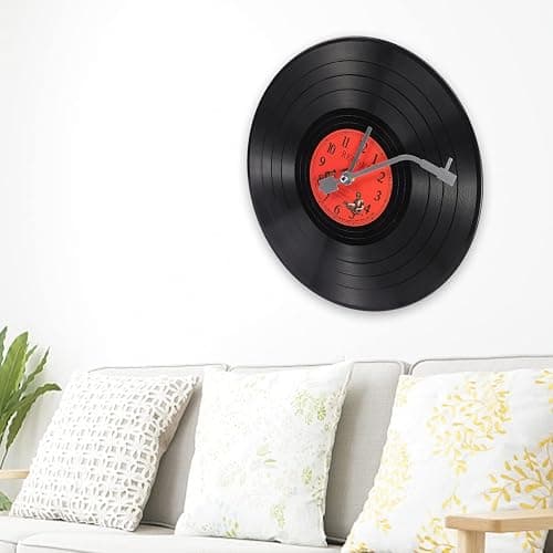 Beavorty Vintage Office Decor Vinyl Record Wall Clock Music Vinyl Clock Record Player Themed Movie Theme Wall Aesthetics Room Vintage Office Ocean thumbnail 6