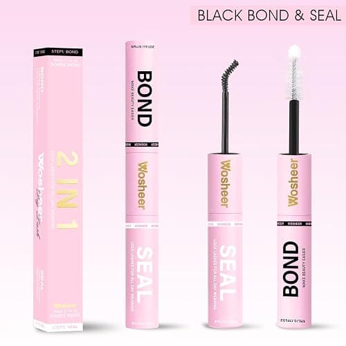 Wosheer Eyelash Glue 2 In 1 Cluster Lash Bond and Seal for Eyelash Extensions Individual Cluster Lashes with Strong Hold Eyelash Waterproof 72h (Black Lash Glue) thumbnail 7