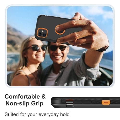 Aimoll-88 for iPhone 11 Case, with Built in Screen Protector Heavy Duty Drop Protection, Full Body Rugged Shockproof Dust Proof 3- Layer Tough Protective Phone Cover for Apple iPhone 11 Black/Orange thumbnail 7