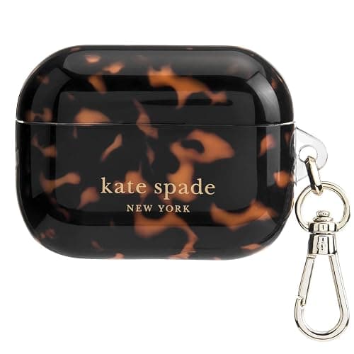 Kate Spade New York AirPods Pro Protective Case with Keychain Ring - Tortoise, Compatible with AirPods Pro 2nd / 1st Generation thumbnail 7