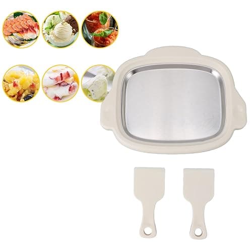 Instant Ice Cream Maker, Rolled Cream Maker, Instant Gelato Pan Roll, with 2 spatula, Frozen Fried Yoghurt Plate Mini Freezer Kit Machine, Ice Stir Frying Machine with 2 Shovels thumbnail 3