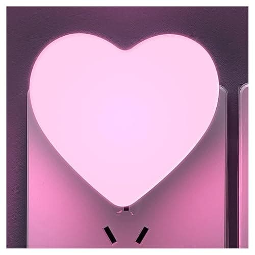Etigood Cute Night Lights, Heart Shape Nursery Nightlight with Light Sensors, Auto Dusk to Dawn Sensor, Soft Warm White, Ideal Nightlight for Bedroom, Bathroom, Hallway, Kitchen (Pink) - Image 1