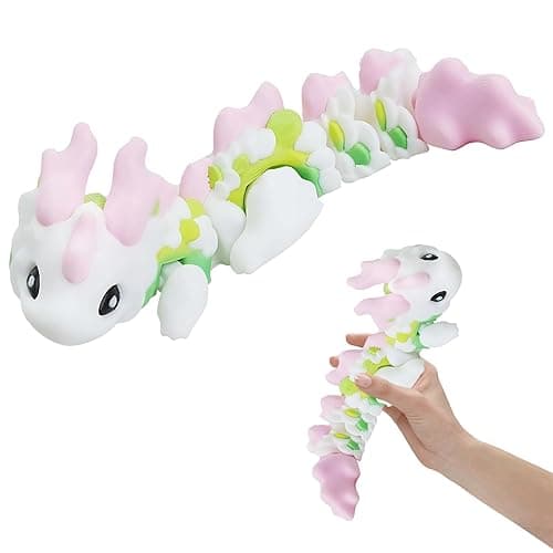 YSFVNP 3D Printed Fox, 3D Animals, 3 D Printed Animals The Cotton Candy Fox 8 Inches - 3D Printed Fidget Fantasy Creature ﻿ (White powder) - Image 1