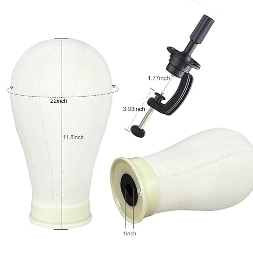 Firstwon 22 Inch Wig Head Mannequin Head for Wigs, Wig Stand with Head for Hair Styling Practice Display Wigs Making Tripod Stand with T Pins Set thumbnail 2