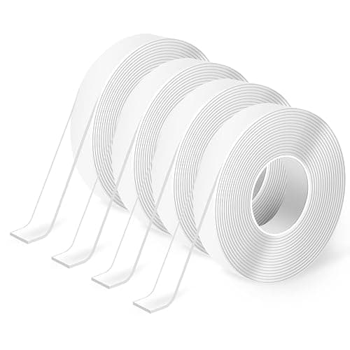 Art3d Double-Sided Tape (4-Roll of 10FT), Removable, Traceless, Washable, Reusable - Multipurpose Tape as Seen on TV (1/24" x 1/2" x 10', 4) - Image 1