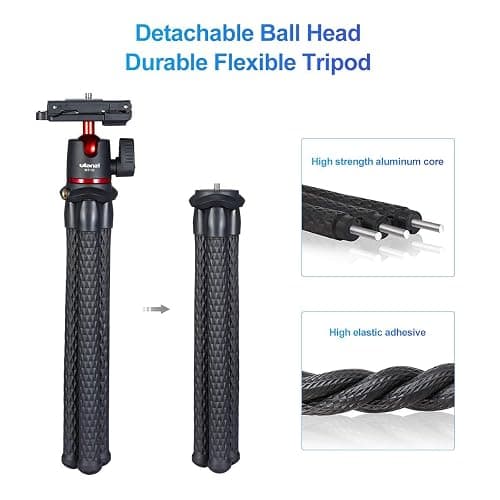 ULANZI Camera Tripod, Mini Flexible Stand w Hidden Phone Holder w Cold Shoe Mount, 1/4'' Screw f Magic Arm, Universal f iPhone 17 16 15 14 Pro Max XS Max X Samsung Canon Nikon Sony DJ Pocket 3 Cameras thumbnail 4