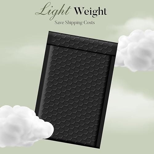 METRONIC Black Bubble Mailers 4x8 Inch 200 Pack Small Padded Envelopes | Usable Size 4x7 Waterproof Padded Mailer Self Seal Adhesive Bubble Envelopes for Shipping Jewelry, Cards, Small Business thumbnail 5