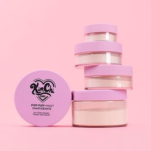 KimChi Chic Giant Puff Puff Pass Set & Bake Powder - Loose Setting Powder with Rice & Vitamin E, Finely Milled for All Day Wear, Translucent 80g - Translucent Giant thumbnail 2