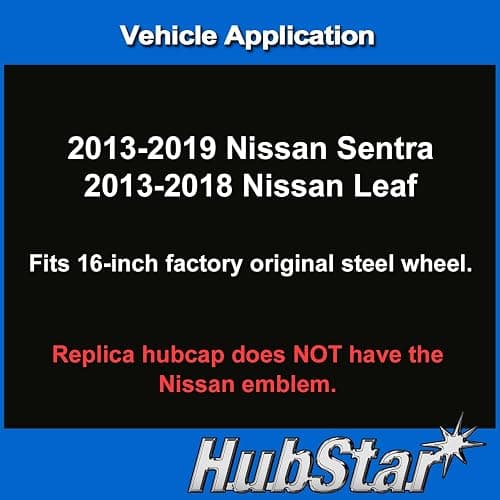 HubStar Hubcap Fits Nissan Sentra 2013-2019, Leaf 2013-2018, Premium Replica 16-inch Replacement, Silver, 1 Piece thumbnail 5