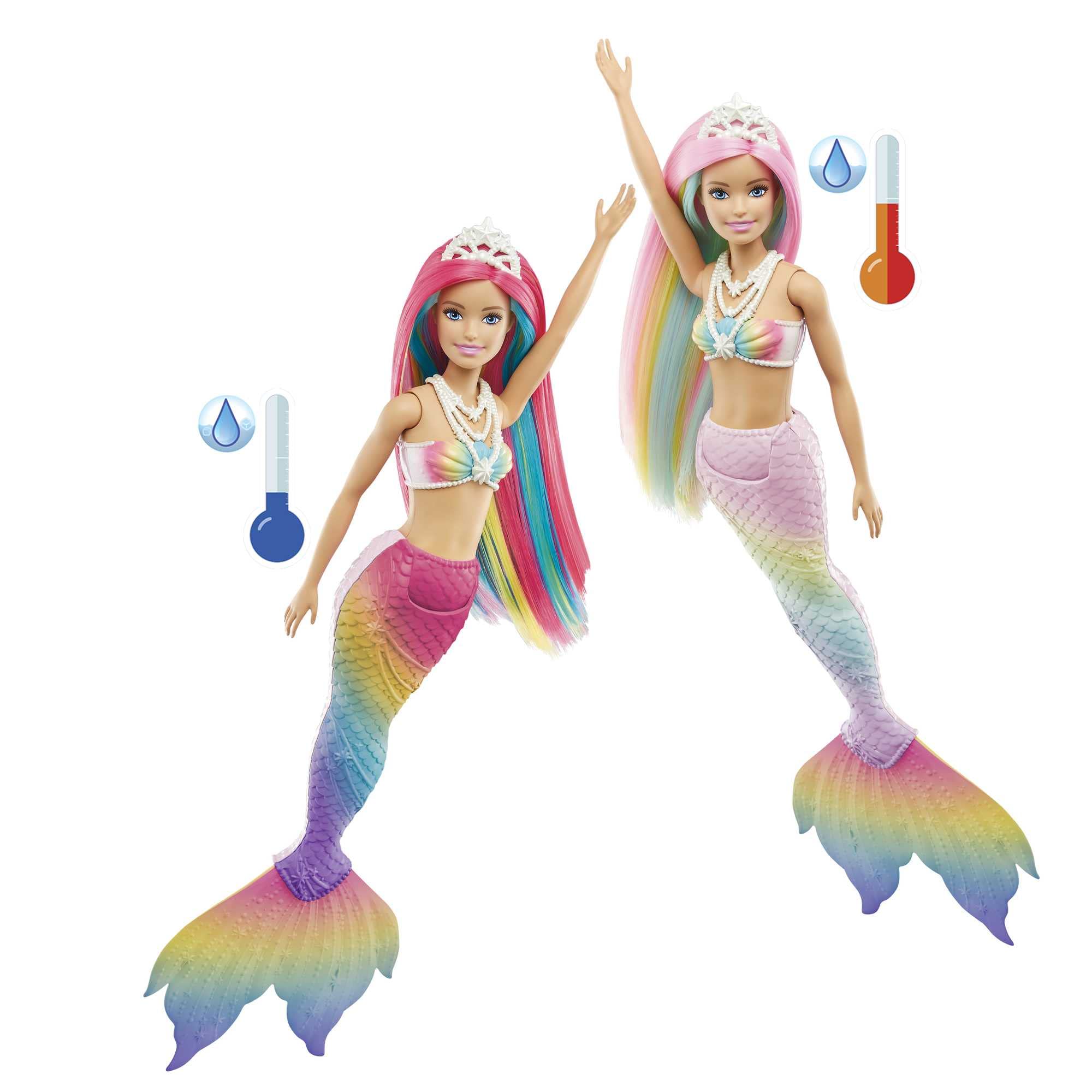 Barbie Dreamtopia Magic Rainbow Mermaid Doll with Rainbow Hair Changing Colour to Water Gift for Kids 3-7 Years GTF89 thumbnail 3
