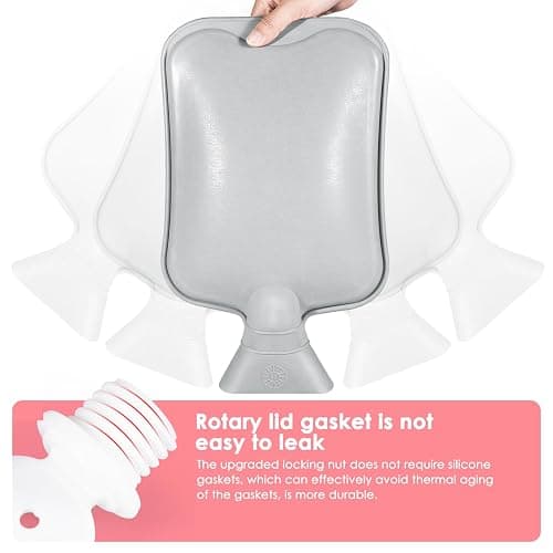 BOLEi Hot Water Bottle with Luxury Cosy Faux Fur Cover,2L Leakproof Large Hot Water Bag for Neck,Shoulder,Hand Feet Warmer,Gifts for Women,Men(Pink) thumbnail 4