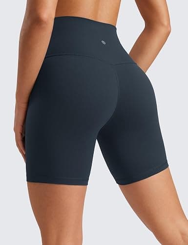 CRZ YOGA Womens ButterLuxe Biker Shorts 6 Inches - High Waisted Workout Running Volleyball Spandex Yoga - Small - True Navy thumbnail 2