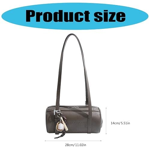 Multifunctional Retro Styles Cylinder Handbag For Women PU Leather Shoulder Bag 2025 Design Crossbody Purse Armpit Bags Cylinder Shoulder Bag thumbnail 6