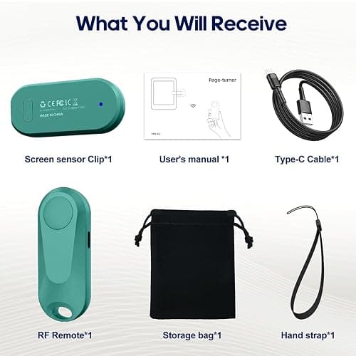 [Case-Friendly] Page Turner for Kindle Paperwhite Oasis Kobo eReaders, Camera Camcorder Remote Controls, Page Turner Clicker for ipad Tablets Reading Novels with Wrist Strap Storage Bag Dark Green thumbnail 9