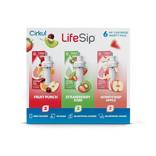 Cirkul LifeSip B-Vitamins Flavor Water Variety Pack, Makes 36 Drinks, No Sugar, Zero Calorie Drink Mix, (2 Fruit Punch, 2 Strawberry Kiwi, 2 Honeycrisp Apple) thumbnail 9