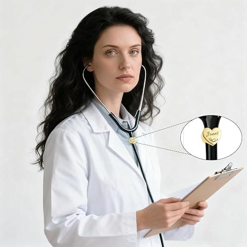 UHOT Personalized Stethoscope Name Tag - Stethoscope Charms Nurse Accessories for Work, Nurses Week Graduation Gift Nurse Doctor Medical Professional (Heart-Shaped) thumbnail 6