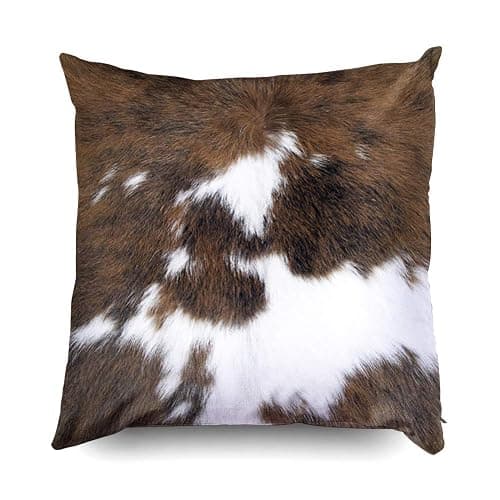 TOMWISH Pack of 2 Throw Pillow Covers Christmas Cowhide Printing Western 18x18 Pillow Cover,Decorative Throw Pillows Cushion Covers for Home Living Room Sofa Bedroom thumbnail 3
