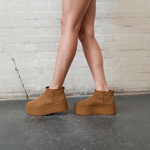Procity Damen Stiefeletten Warm Gefüttert Plateau Boots mit der Profilsohle thumbnail 5