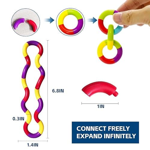 7PCS Quiet Twisty Fidget Toys – Squeeze, Twist, and Spin – Multicolored Sensory Toys for Kids and Adults, Stress Relief Toys & Educational Tools for Classroom,Alternative Gifts thumbnail 3