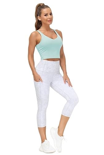 THE GYM PEOPLE Womens' Sports Bra Longline Wirefree Padded with Medium Support - Light Blue - Small thumbnail 5