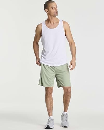 Real Essentials 3 Pack: Men's 2 in 1 Mesh 7" Running Workout Gym Shorts with Compression Liner (Available in Big & Tall) thumbnail 6
