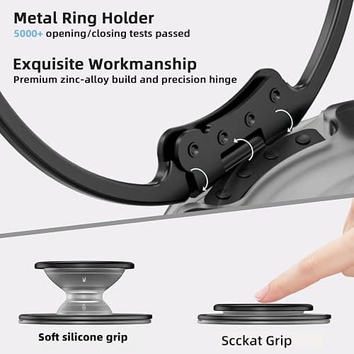 AUROX for MagSafe Phone Grip, Magnetic Phone Grips [Comfortable Grip], Expandable Collapsible Phone Grip Stand Holder with Adjustable Kickstand, for iPhone 16 15 14 13 12 Series,Transparent Pink thumbnail 7