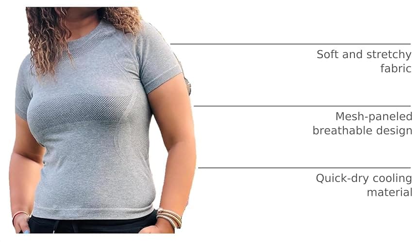 Grey Athletic Short Sleeved Top thumbnail 4