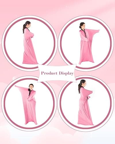 TOPARCHERY Sensory Sox Body Socks ，56" x 27" Full Body Wrap to Relieve Stress Deep Pressure Simulation Body，Good for Height: 52"-61" Large，Pink thumbnail 7