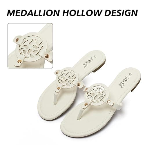 katliu Women's Flat Sandals Flip Flop Sandals Comfortable Dressy Thong Sandals thumbnail 2