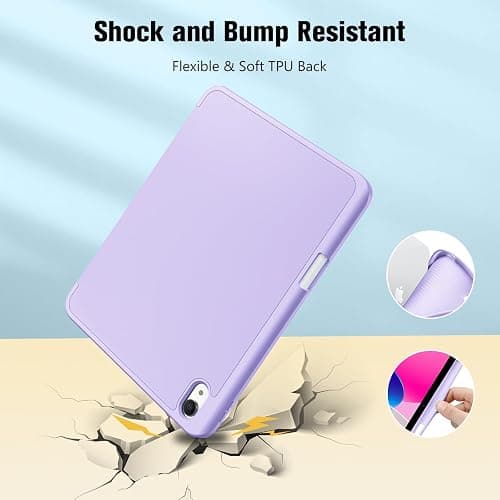 ProCase for iPad (A16) 11th Generation 11 Inch 2025/ iPad 10th Generation 10.9 Inch 2022 Case with Pencil Holder, Hybrid Cover with Soft TPU Back, Supports Touch ID, Auto Wake/Sleep -Purple thumbnail 6