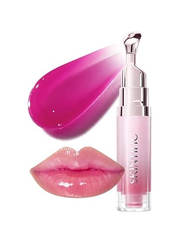 SKINTIFIC Hydrating Brightening Lip Serum, Smooth Tinted Lip Stain, Plumping Lip Gloss with Polypeptide Squalane, Moisturizing Balms, Brighten Dark Lips, Korean Beauty Makeup (04 Pink Berry) - Image 1