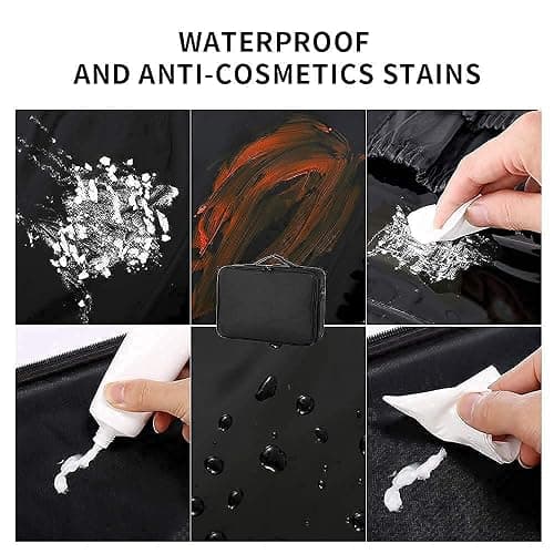 gzcz Travel Makeup Bag,Professional Cosmetic Bags for Women,Portable Makeup Brush Case Organizer Storage with Adjustable Dividers and Shoulder Strap (Medium) thumbnail 5