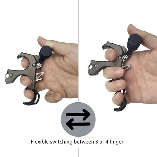 xxiaojun Compound Bow Aid Releaser with Wrist Straps and Adjustment Tool,Archery Release Aids with 3 OR 4 Thumb Release Adjustable,Aluminum Alloy Aids.Non-Slip Design with Circle Points. thumbnail 2